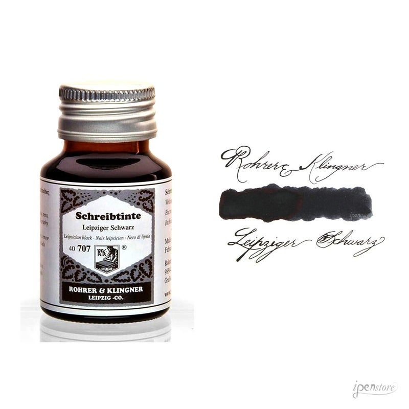 Rohrer & Klingner حبر قلم حبر روهر وكليجنر 50 مل، ليبزيجر شوارز (أسود) - Image 1